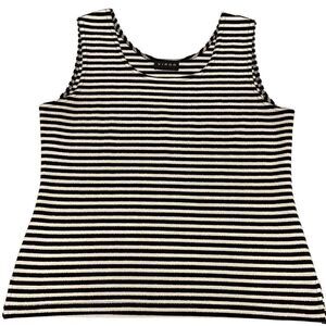 Virgo Black and White Striped Tank Size Large